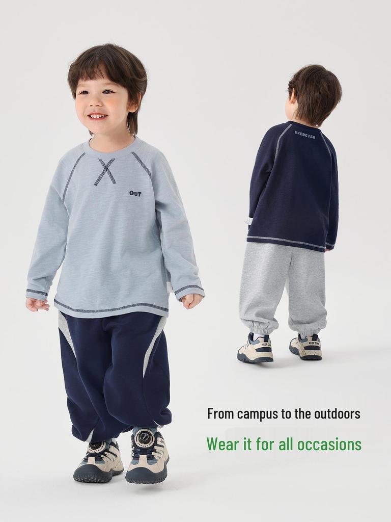 European Boys' Cotton Long-Sleeve T-Shirt, Spring 2026 New Style, Children Baby Toddler Clothing, Spring/Autumn Base Layer Shirt
