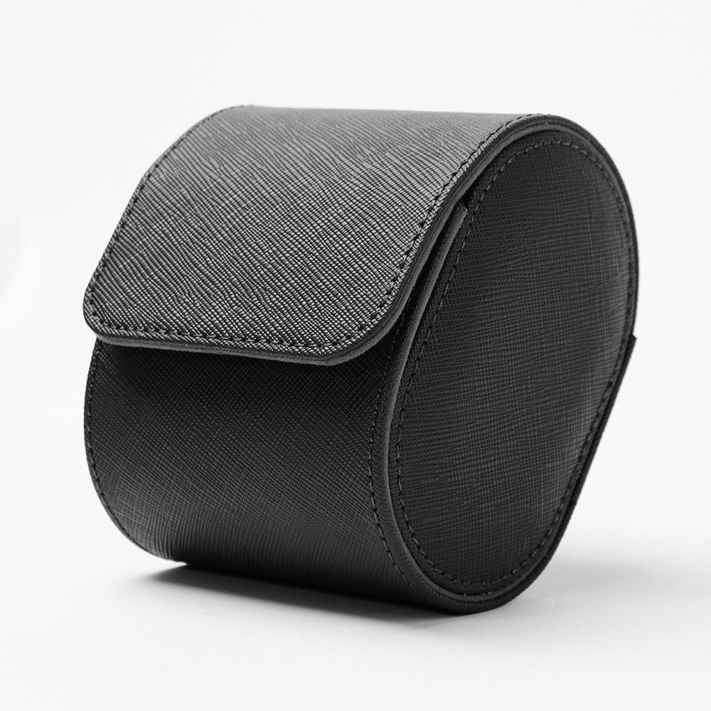 

Коричневый кожаный дорожный футляр для часов Roll Single Watch чёрный