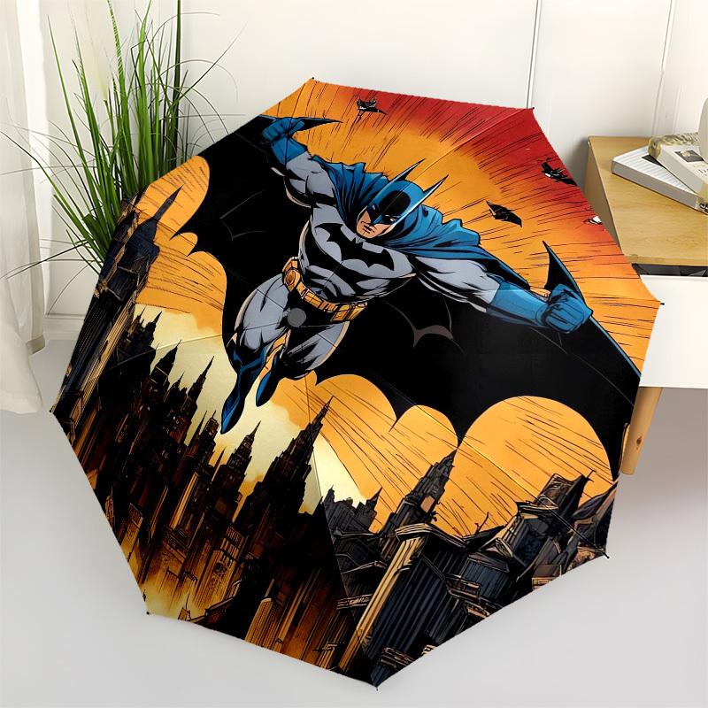1pc Batman Flying Over Gotham City Umbrella with Plastic Handle,Suitable for All Seasons Travel Outdoor Multi-functional UmbrellaDCS099