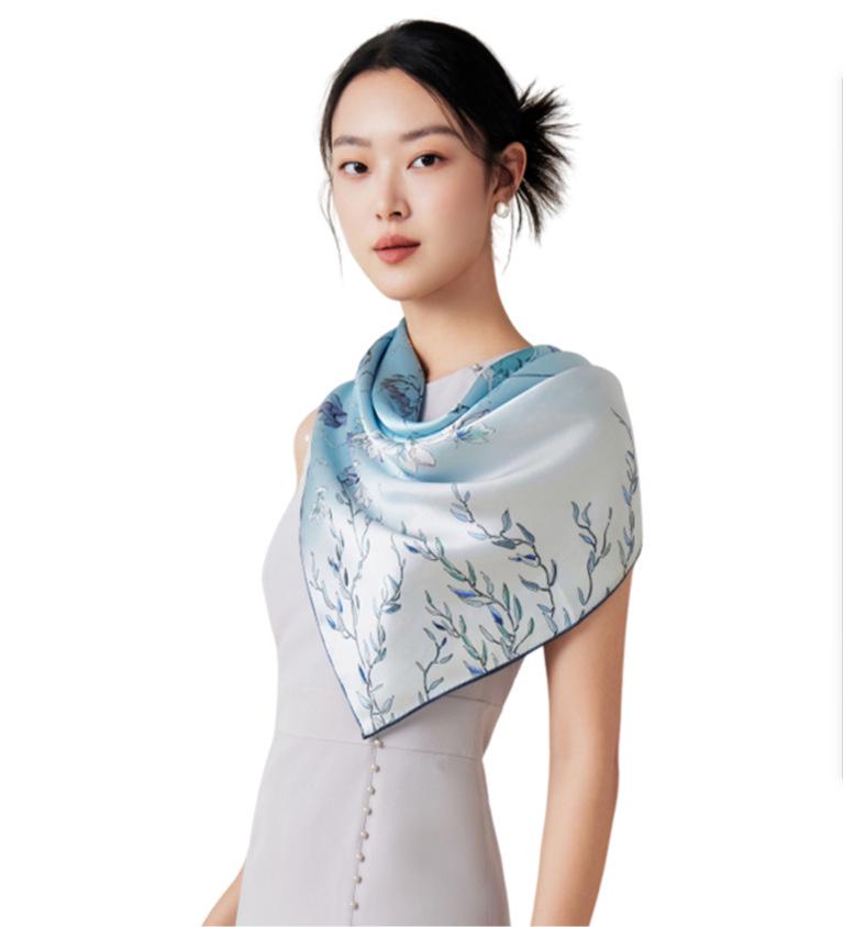 26th Anniversary 100% Mulberry Silk Scarf - Plain Crepe Satin Size 86x86 cm