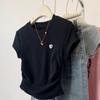 This Year's Trendy Embroidered Pleated Waist Modal T-Shirt for Women