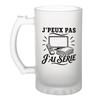 Chope À Bière - PLANETEE - J'peux Pas Minimaliste - Verre Trempé Givré - 470 Ml - Motif Sublimation Durable