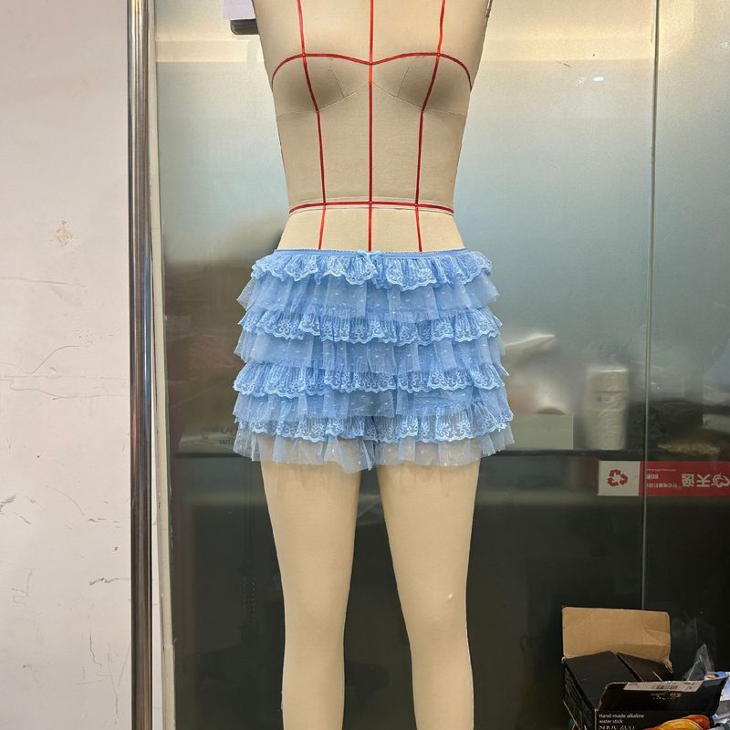 Lotus Leaf Edge Sexy Low Waist Shorts Pure Color Ruffles Sexy Low Waisted Shorts