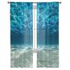 Deep Clear Sea Nature Tulle Curtains for Living Room Print Sheer Voile Curtain Bedroom Window Screening Drapes Blinds Home Decor