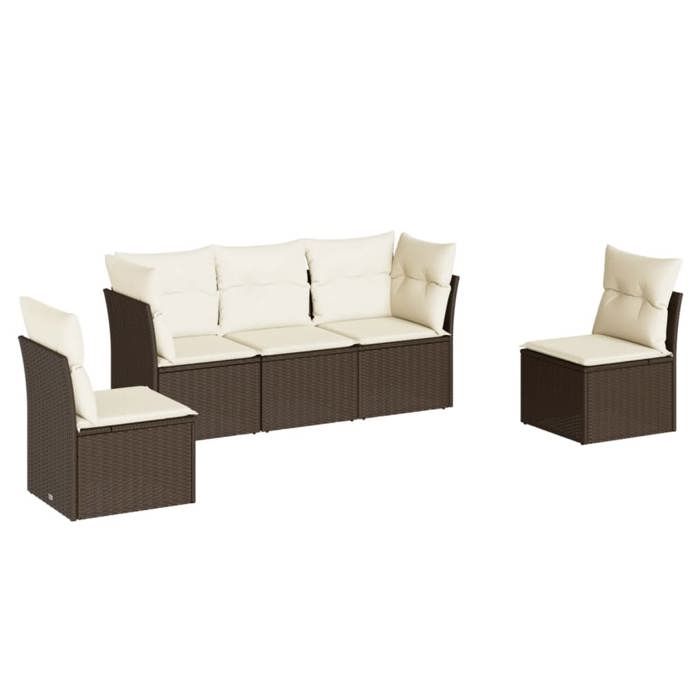 VidaXL Garden Lounge Set with Cushions 5 Pcs, Sofas with Adjustable Feet, Outdoor Furniture Set Patio Terrace, 3249192