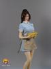 Scale Action Figure Compatible with TBLeague and Other Bodies HAILI TOYS HU9046B Family Restaurant Clerk Beautiful Woman Blue Uniform and Shoes Set