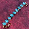 Copper Blue Turquoise Bracelet Copper Adjustable Chain Bracelet Gemstone Jewelry