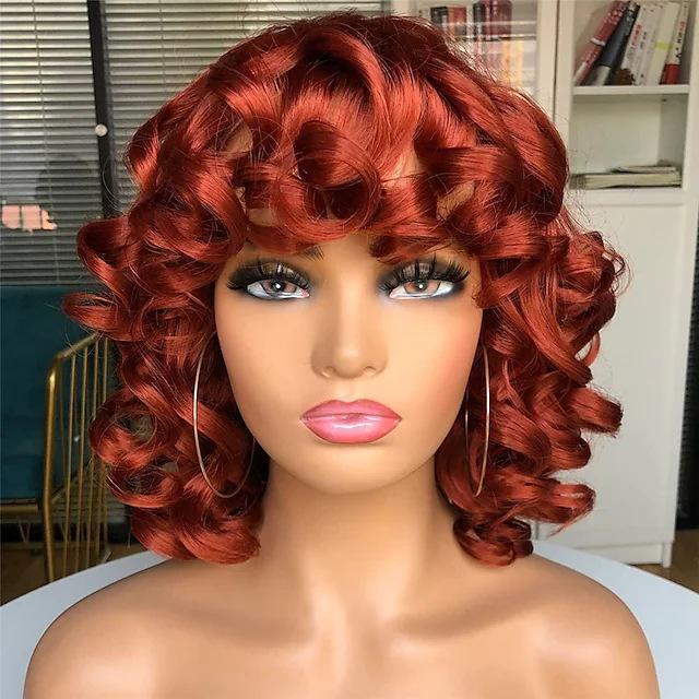 European and American Style Women’s Afro Kinky Curly Wig Multi-Color Small Curls Synthetic Full Wig
