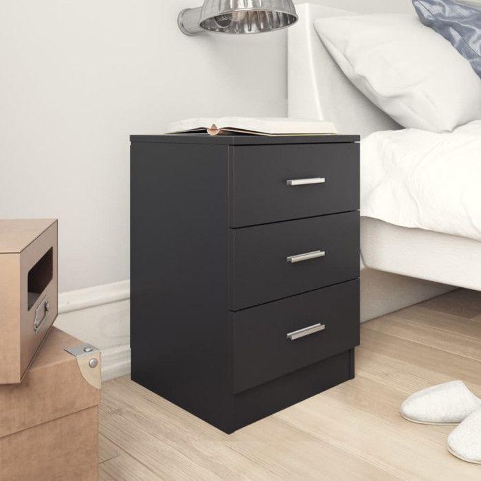 VidaXL Bedside Tables 2 Pcs Black 38x35x56 Cm Engineered Wood 800453