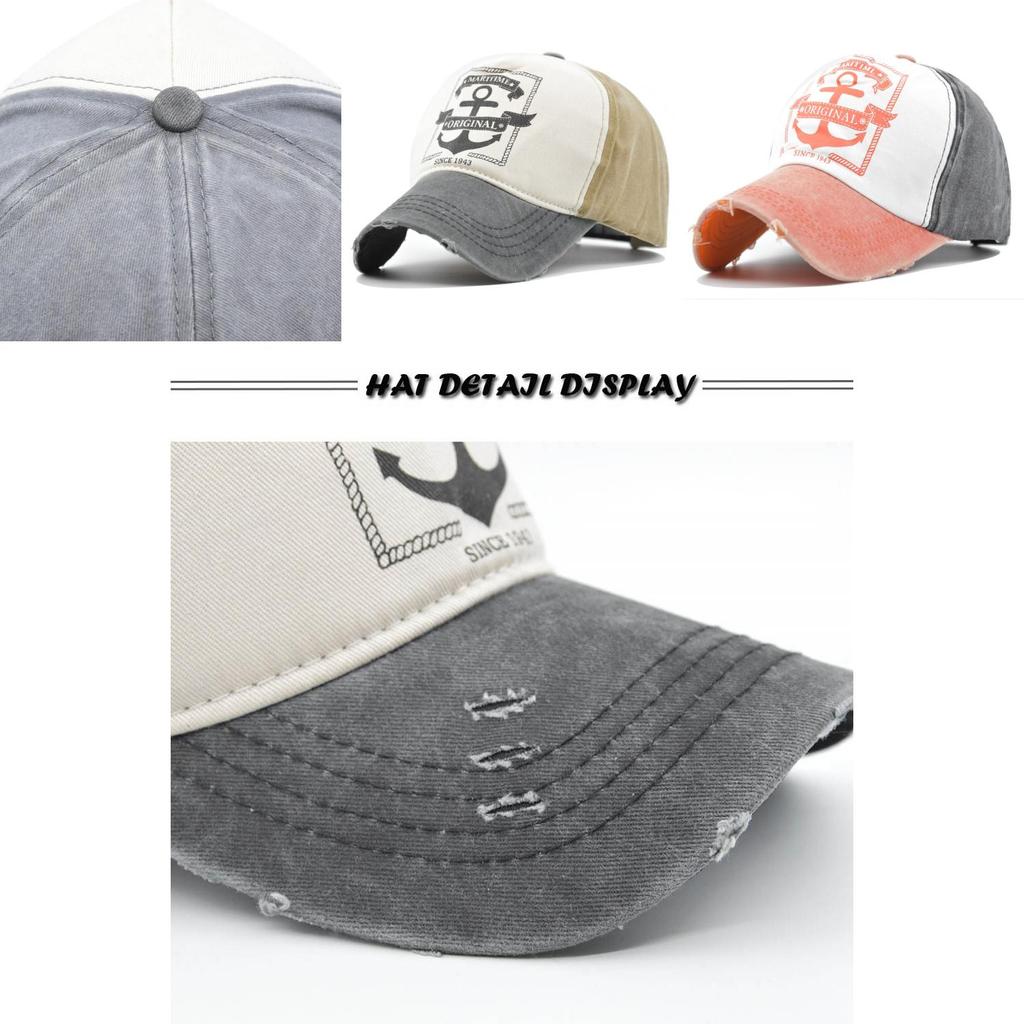 Retro Geometric Embroidery Baseball Cap Cotton Material Adjustable Size Casual Style