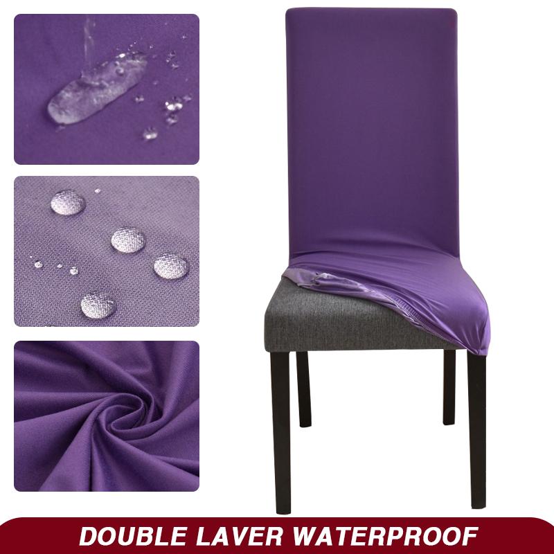 Водонепроницаемые чехлы на стулья Эластичные чехлы на сиденья стульев для столовой, кухни, офиса, свадьбы, отеля, банкета, ресторана фиолетовый