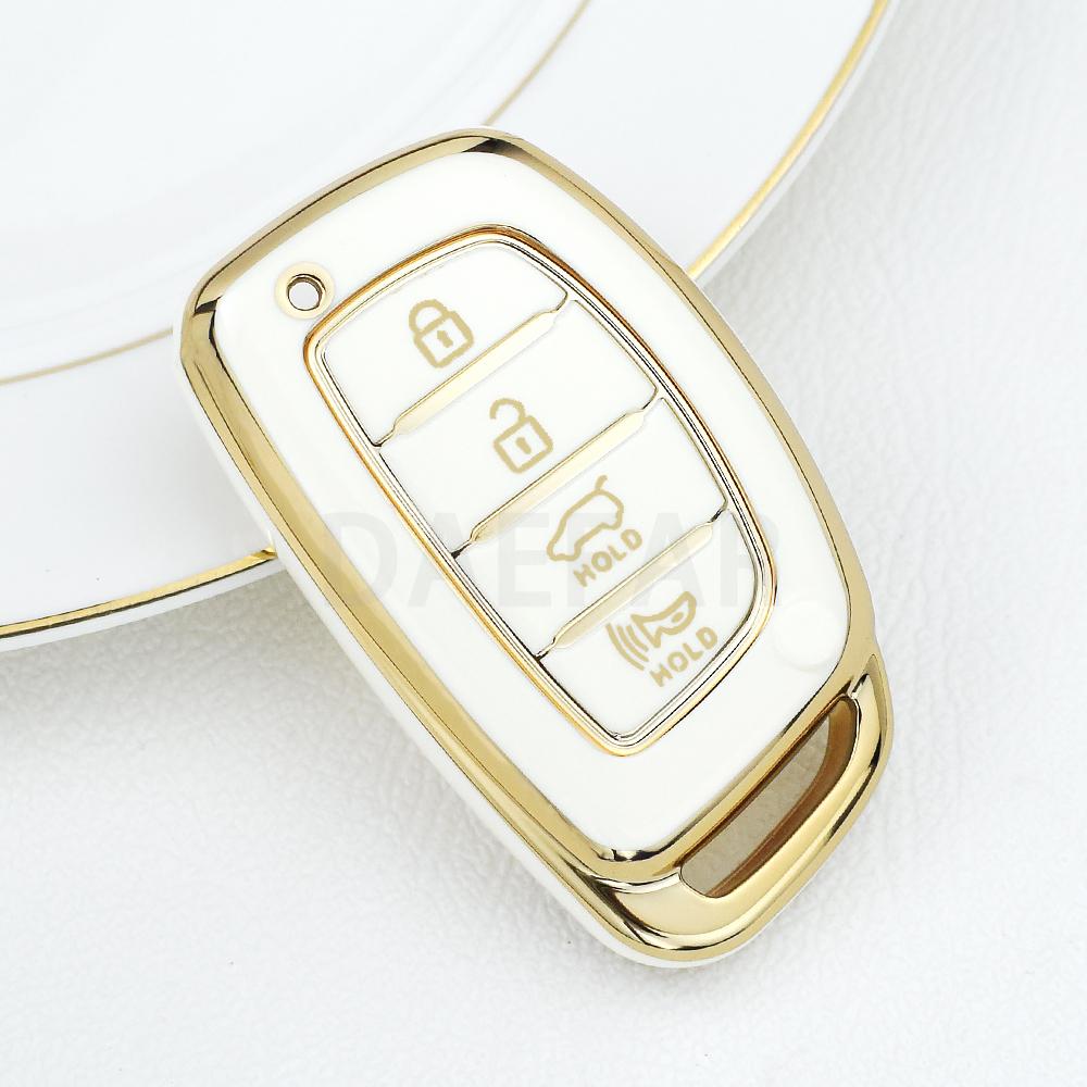 4 Buttons TPU Car Smart Key Case Cover for Hyundai Ix35 Ix45 I10 I30 I40 Creta Tucson Santa Fe Rena Sonata Elantra Accessories