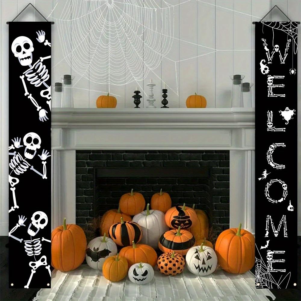 Halloween Couplet Banner Horror 1 Pair Polyester 179.83x29.97cm Indoor Outdoor Decor