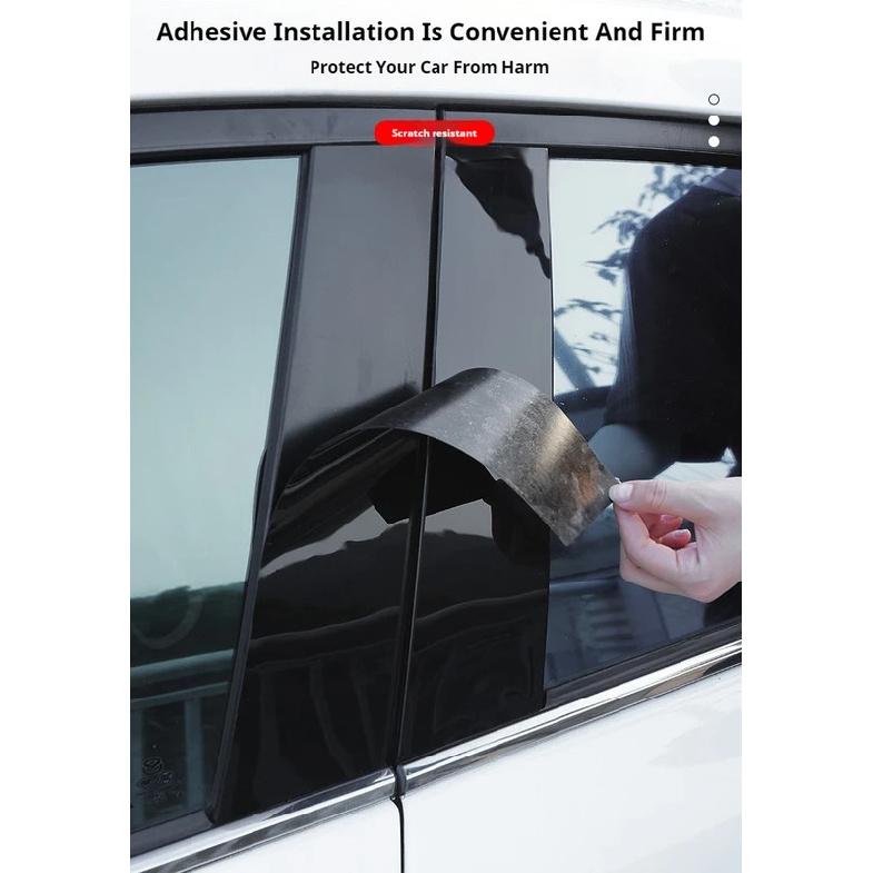 6 Piezas/set Para Mitsubishi Outlander 2013 2014 2015 2016 2017 2018    Postes de Pilar de Coche Cubierta Adhesiva de Embellecedor de Ventana de Puerta