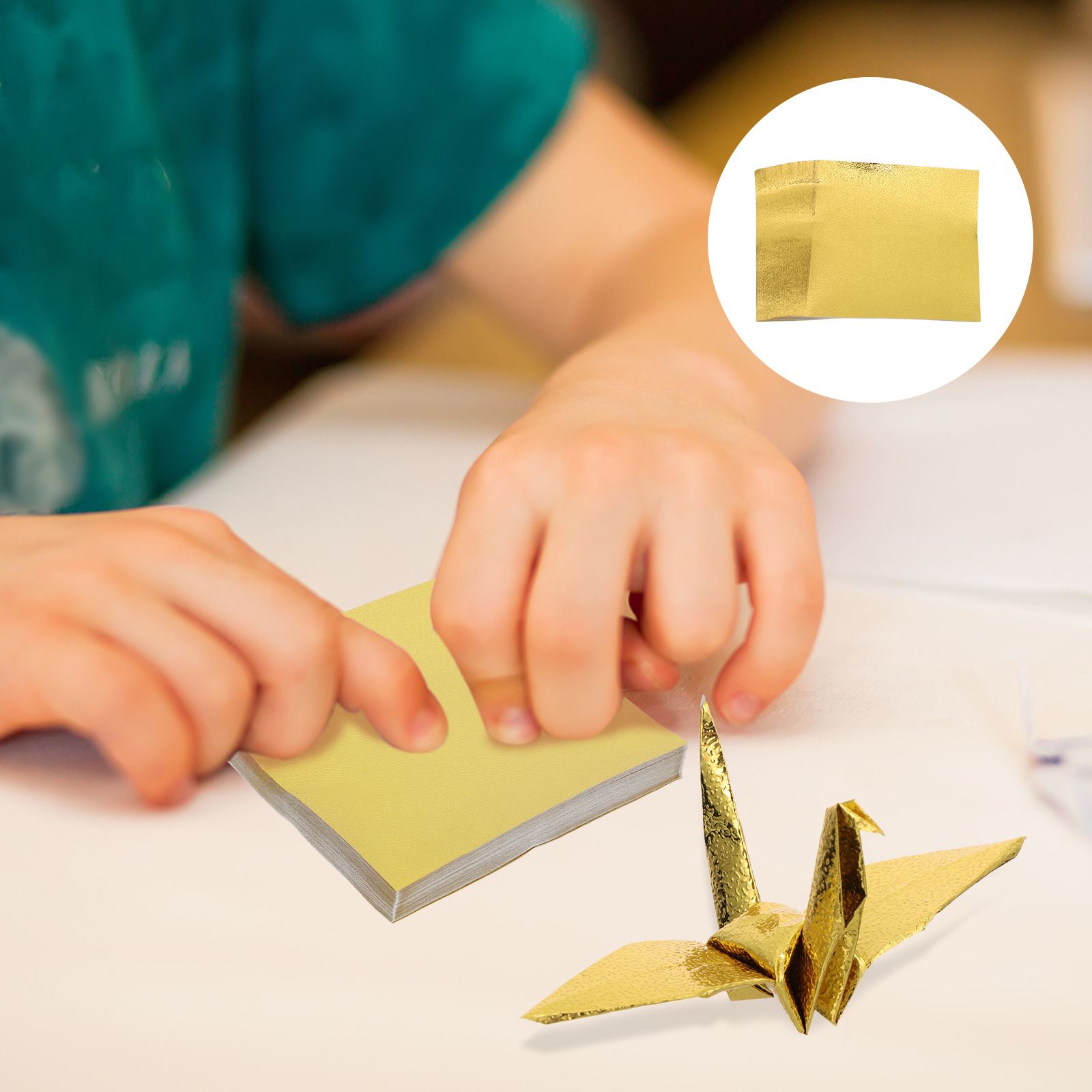 

100 шт. Материалы для поделок из складывания бумаги DIY для взрослых, тренировочные занятия, взаимодействие родитель-ребенок С золотистый