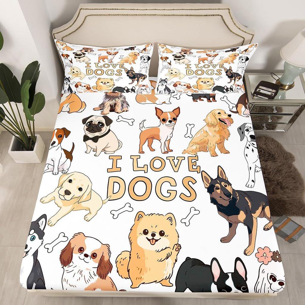 Cute Corgi Pattern Mattress Three-Piece Digital Printing Bedding Mattress Three-Piece Set Children Adult