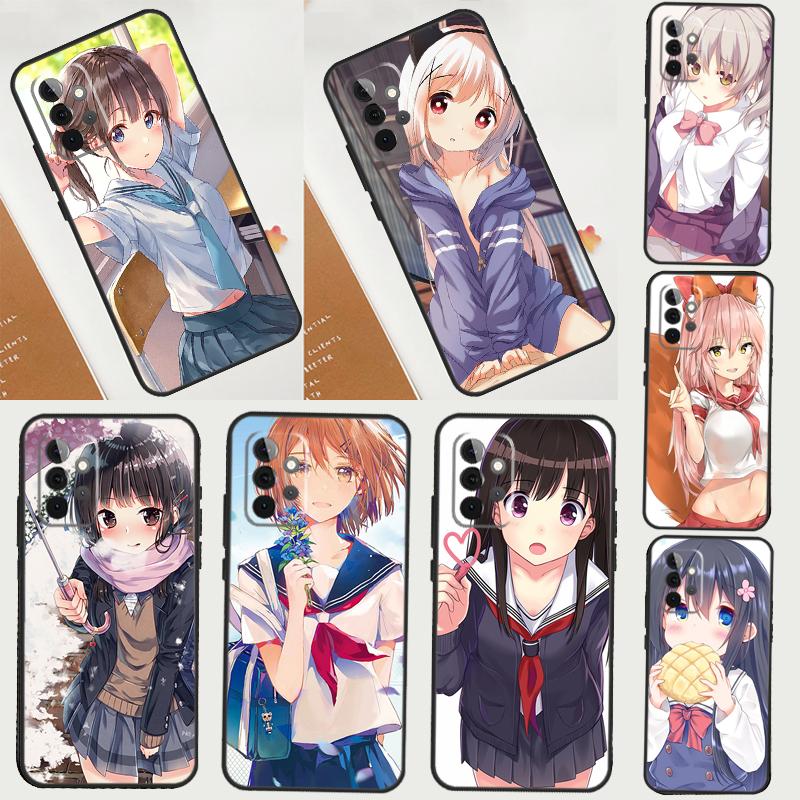 Anime girl cartoon japan cute Case For Samsung Galaxy A32 A16 A55 A06 A05 A36 A26 A54 A34 A14 A22 A52 A35 A15 A53 A13 A56