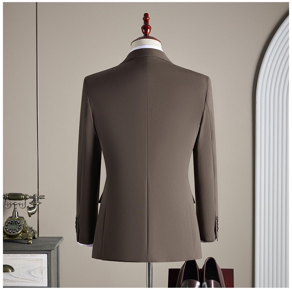 Modal Wool High-End Suit Set - Formal, Machine Washable, Linen Lined, Ideal for Weddings and Business.