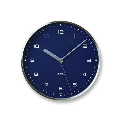 Wall Clock AIRA Analog Aluminum Navy NV Lemnos LC18-03 200×d40mm