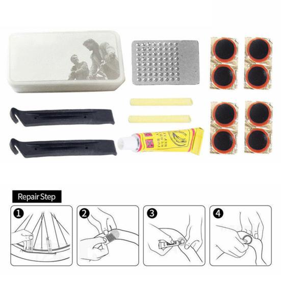 Tire Repair Kit Multifunctional 4 Tools Rubber Bicycle Tool Kit for Bike