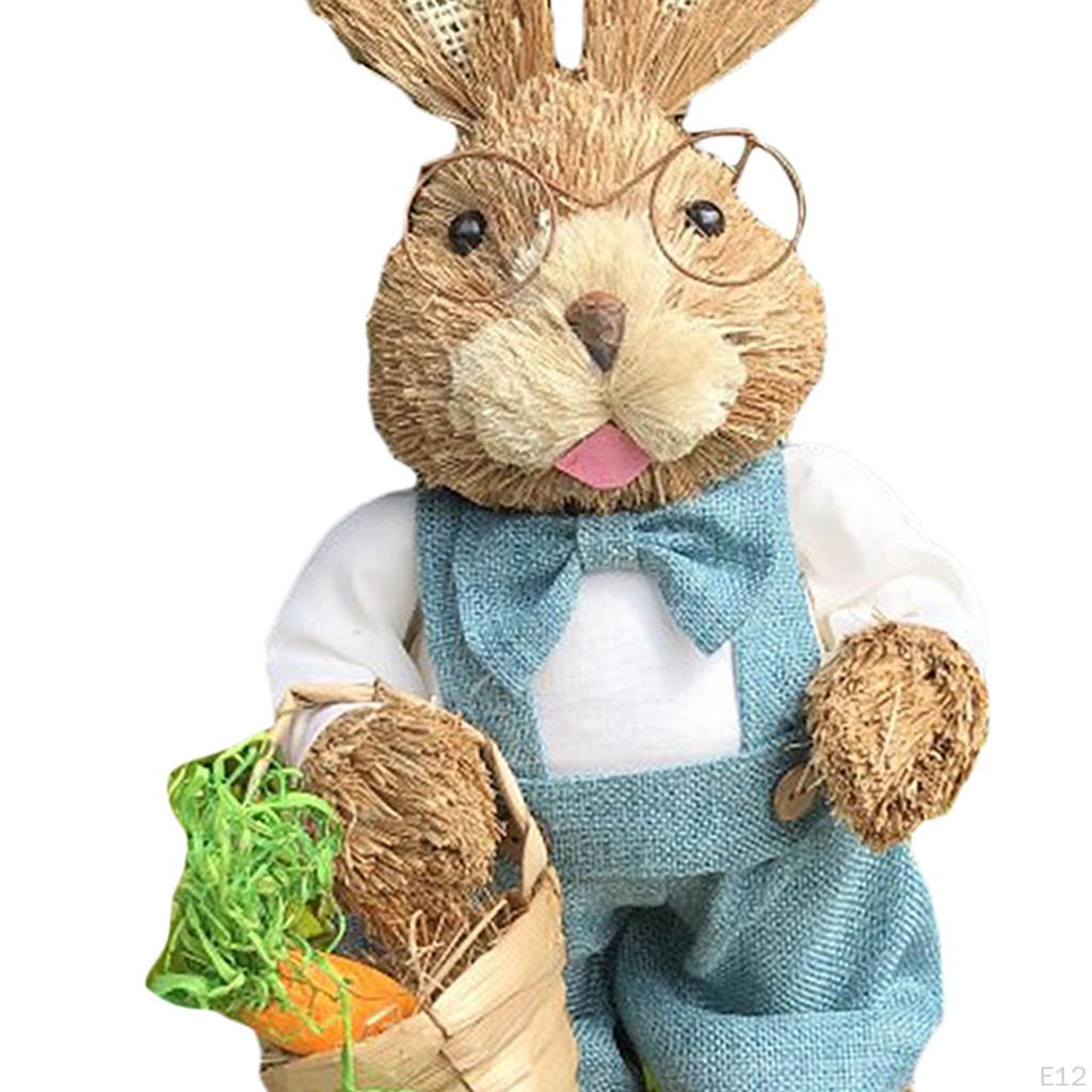 14 Inch Easter Bunny Figurine, Handmade, Lovely Photography Props, Animal Crafts for Holiday
