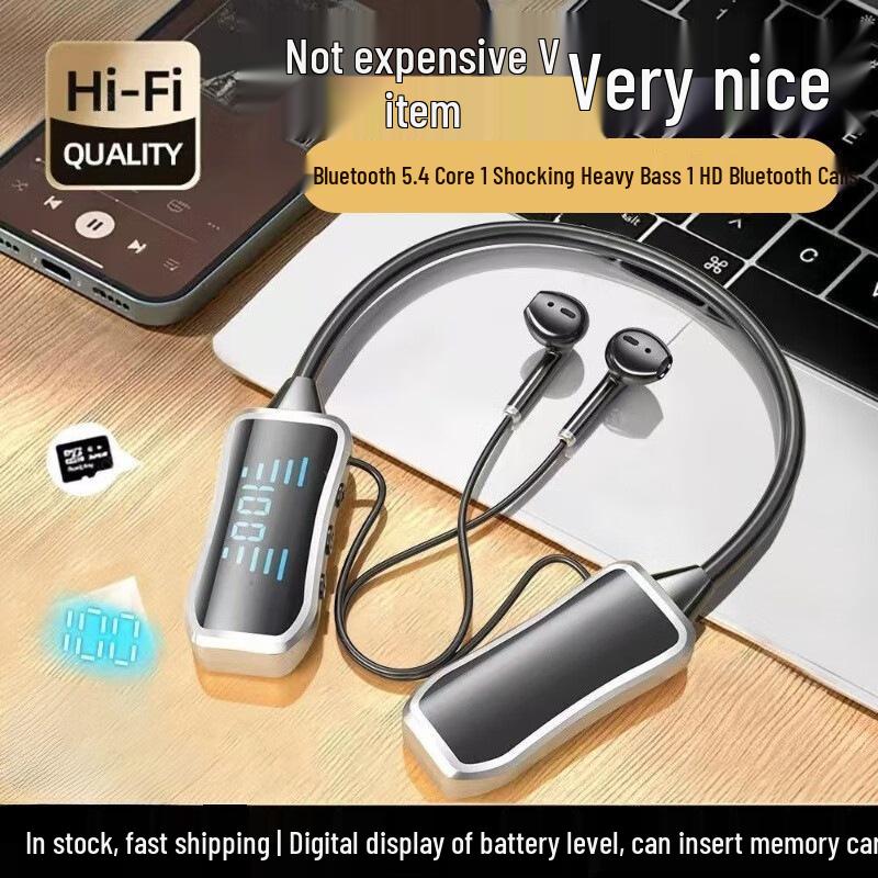 High-Fidelity Wireless Neckband Earbuds: Sports, Noise-Cancelling, Long Battery Life for Running and Gaming