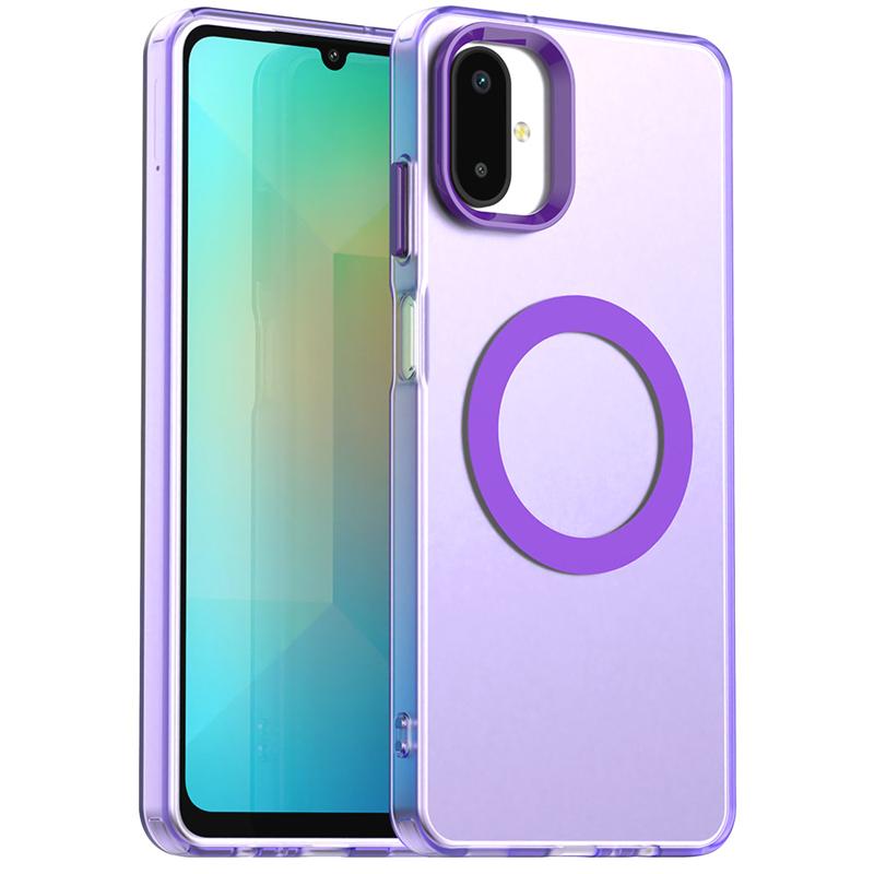 

Magnetic Adsorption Wireless Charge Clear Case For Samsung Galaxy F06 5G Transparent Case Samsung F06 5G Case For Samsung F06 5G For Samsung F06 5G фиолетовый