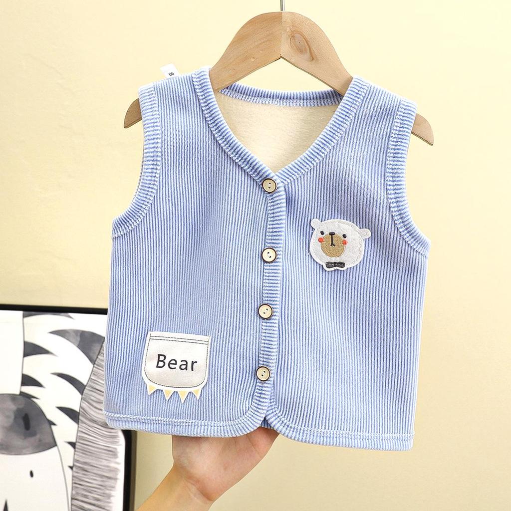 Stylish Children's Plus Velvet Vest: Warm, Thickened Autumn/Winter Waistcoat for Boys & Girls