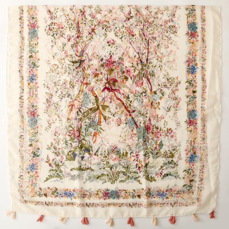 Van Gogh Designs Bird On Tree Floral Tassel Viscose Shawls Scarf Lady High Quality Thin Wrap Beach Stole Bufandas Muslim Hijab