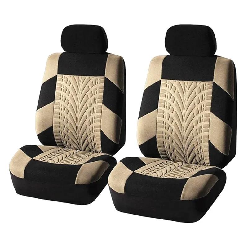 Embroidery Car Seat Cover Set Fit for Dacia Duster Sandero Renault Clio Fiat Panda Lancia Ypsilon Universal Car Seat Protection
