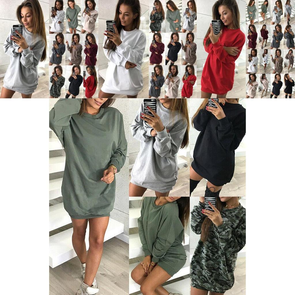 Stylish Women's Oversized Hoodie Dress Long Pullover Sweatshirt For Winter Wear