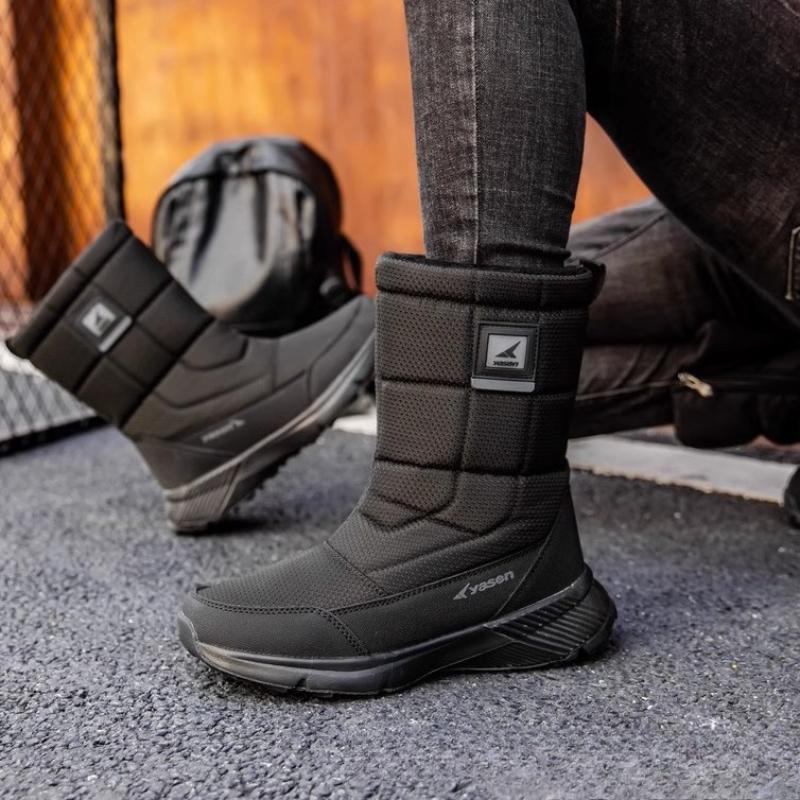 Men's and Women's Winter Thickened Padded Wool Waterproof Comfortable Warmth Cold -40 ° Lightweight Hiking Waterproof Non-slip Thick-soled Snow Boots