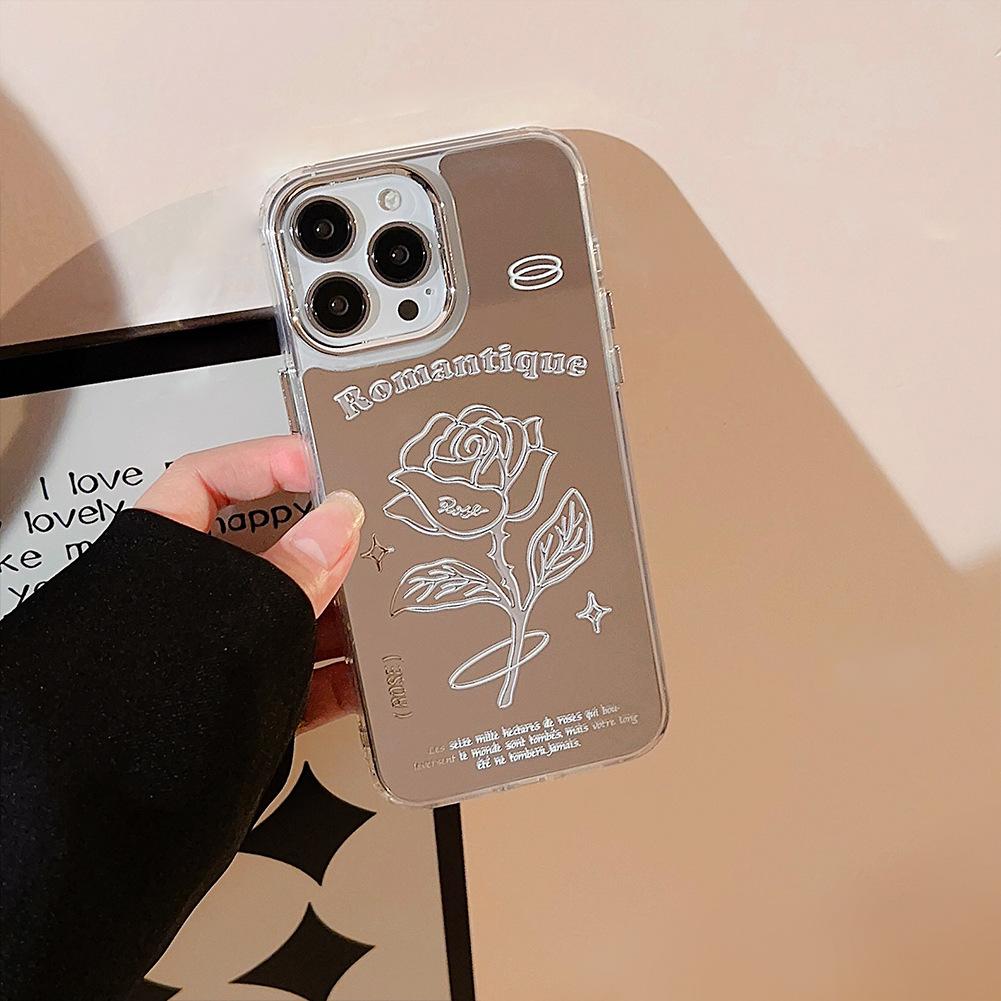 Mirror Silver Rose Case for iPhone 17 iPhone 17 Pro Max