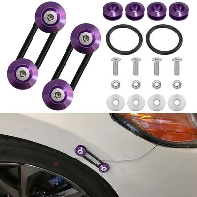Bumper Trunk Quick Release Front Rear Bumper Fastener Kit (Purple)