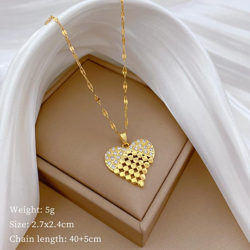 Astronaut Planet Light Luxury Temperament Gorgeous Full Diamond Necklace Female Versatile Clavicle Chain Titanium Steel Chain