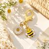 Ornaments Bee Flower Pendant Oil Dripping Bag Hanging Bee Keychain  Bag Key Decor