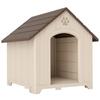 Hundehütte Wetterfeste Hundehütte 88 x 79 x 89 cm Erhöhte Hundehütte mit aufklappbarem Bitumendach, Bodenanker