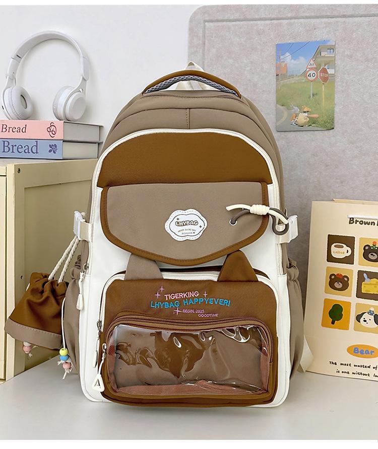 The Korean version of the schoolbag is fresh and painful, and the large-capacity female high school student campus has multiple compartments.