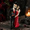 Unique Gothic Gift Skeleton Couple Statue, Romantic Figurine, Resin Home Decor Man And Woman Sculpture for Halloween Table Weather-resistant Courtyard
