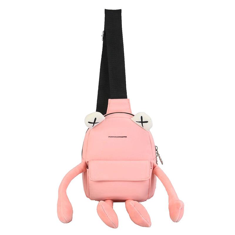 

Tide ins Internet celebrity girl creative cartoon little girl bag 2025 personality cute frog messenger bag women s breast bag shoulder розовый