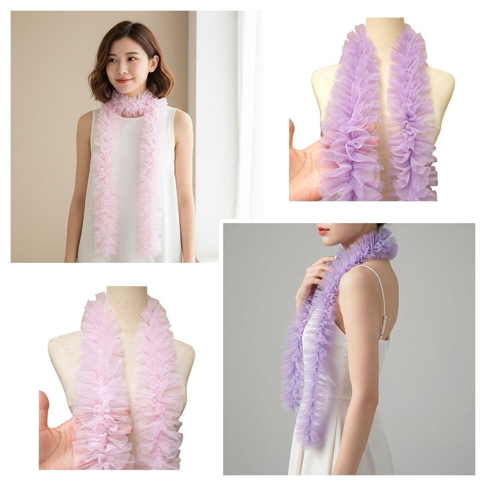9cm Wide Double-Layer Mesh Thick Woolen Strips Ruffle Lace Fabric Ruffle Trim Colorful Pleated Skirt Fabric Lolita Fashion