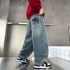 Jungen Frühlings- & Herbst-Freizeitjeans: Weiter Schnitt, lange Hosen für mittelgroße & große Kinder