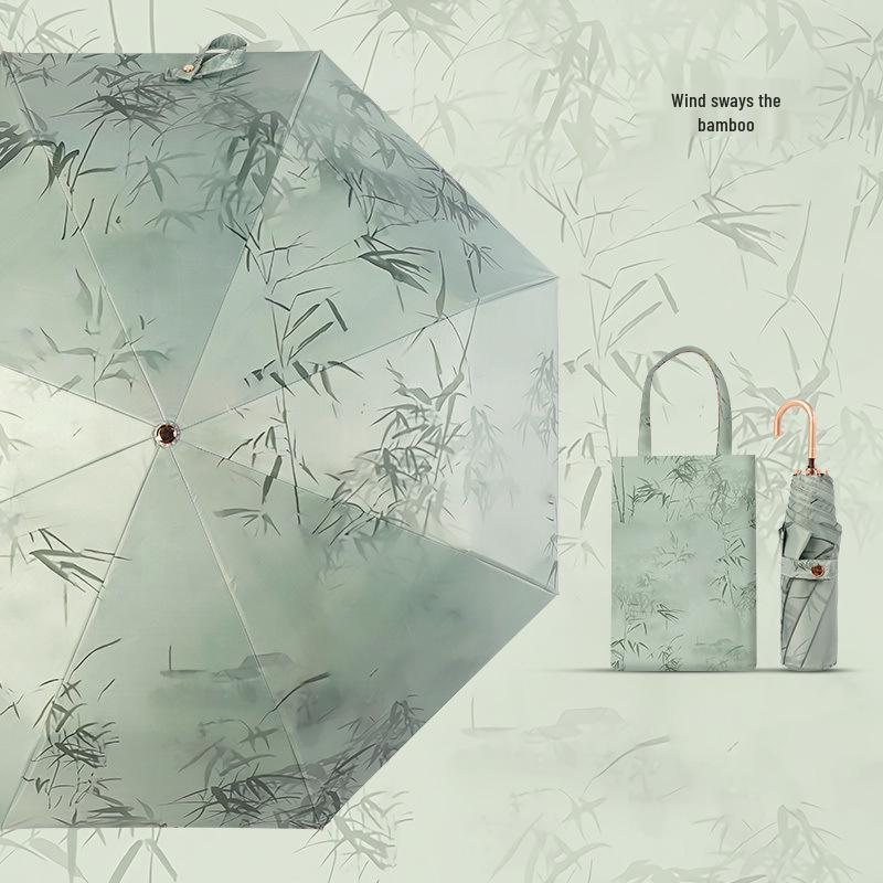 32-Bone Folding Dual-Use Women's Umbrella - Sun & Rain Protection, Anti-UV, Enlarged, Reinforced, Thickened Sunshade