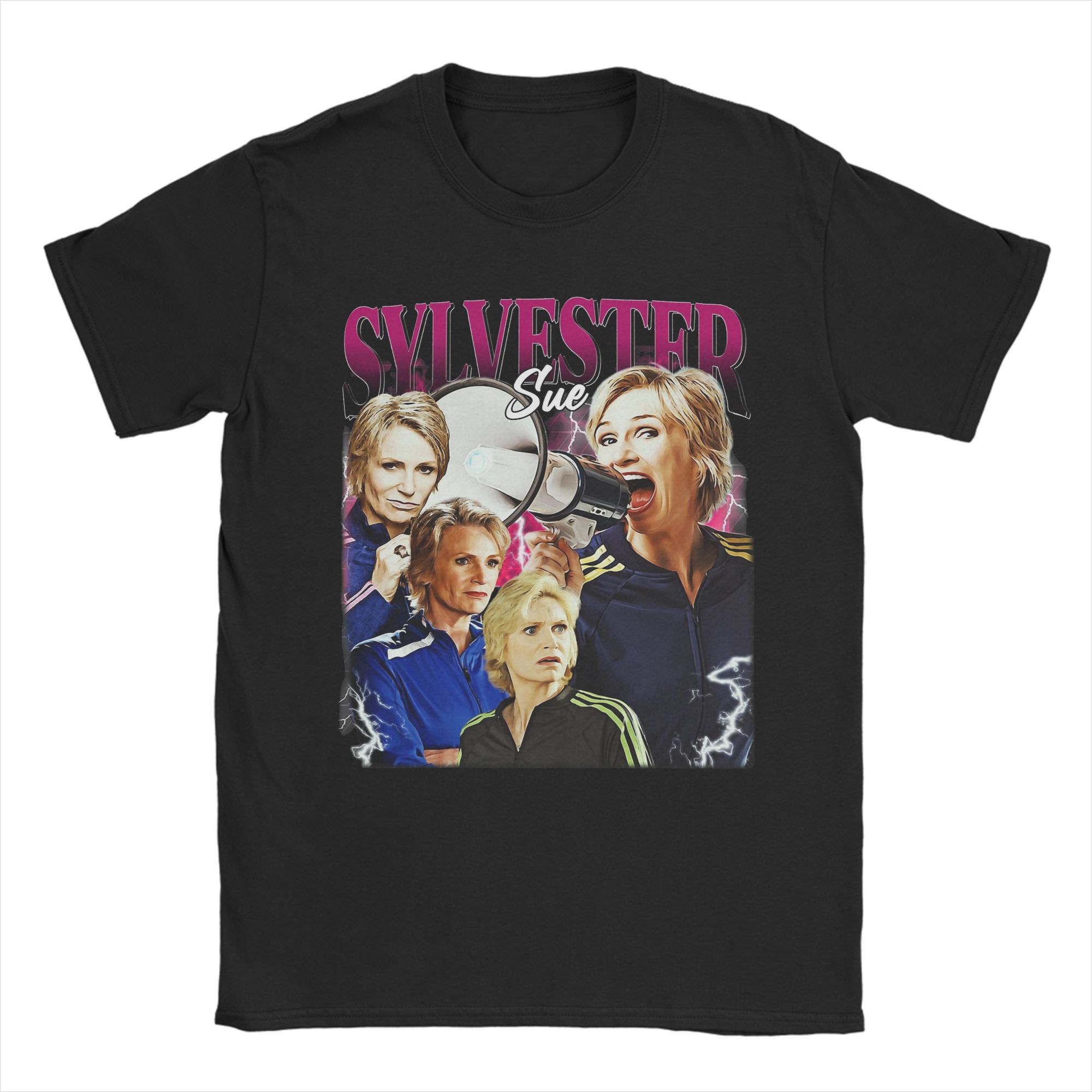 

Vintage Sue Sylvester Glee T-Shirt for Men O Neck 100% Cotton T Shirt Short Sleeve Tees Graphic Printed Clothing S разноцветный