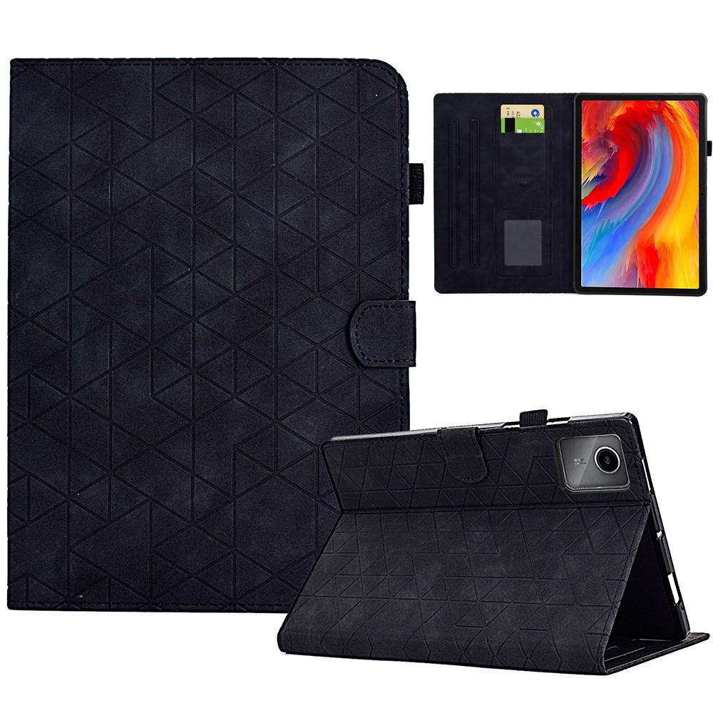 

For Lenovo Xiaoxin Pad 11 2025 Case Card Slots Stand Rhombus Auto Wake/Sleep Leather Cover Black