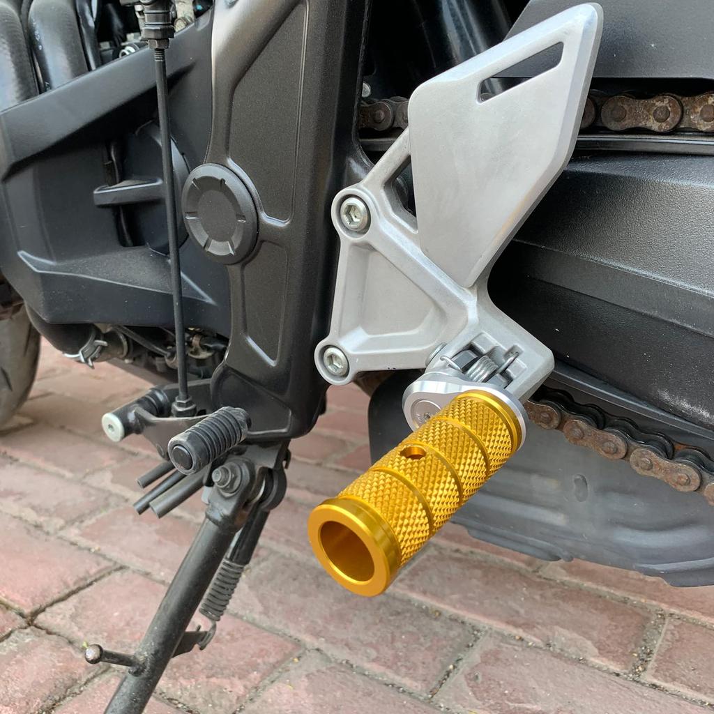 LEDISHUN Adjustable Step Bar Set for Kawasaki Ninja Ninja and Z400 ZX-25R, ZX-4R, ZX-4RR, 250, 400, Z250, (Gold)