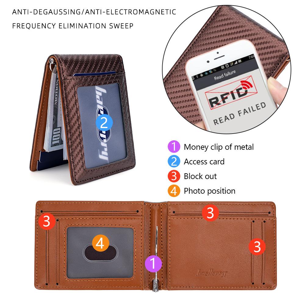 Men's card bag New carbon fiber RFID thin multi-card multi-function certificate, anti-magnetic card sleeve