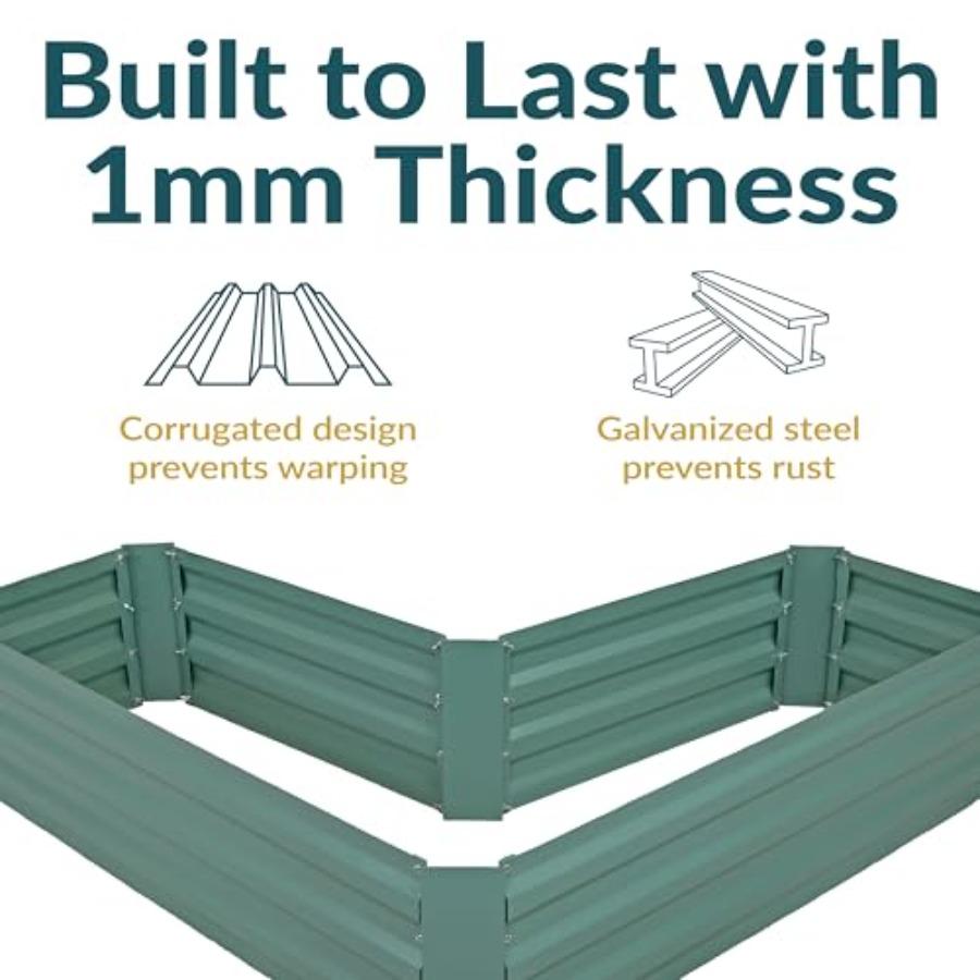 Sunnydaze Galvanized Raised Garden Bed - Metal Raised Bed for Gardening - Outdoor Planter Box for Flowers Plants and Vegetables