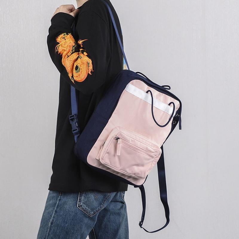 Nike Polyester Handbag, Backpack, Kids' Bag Regular Unisex Pink Blue Casual BA6097-498