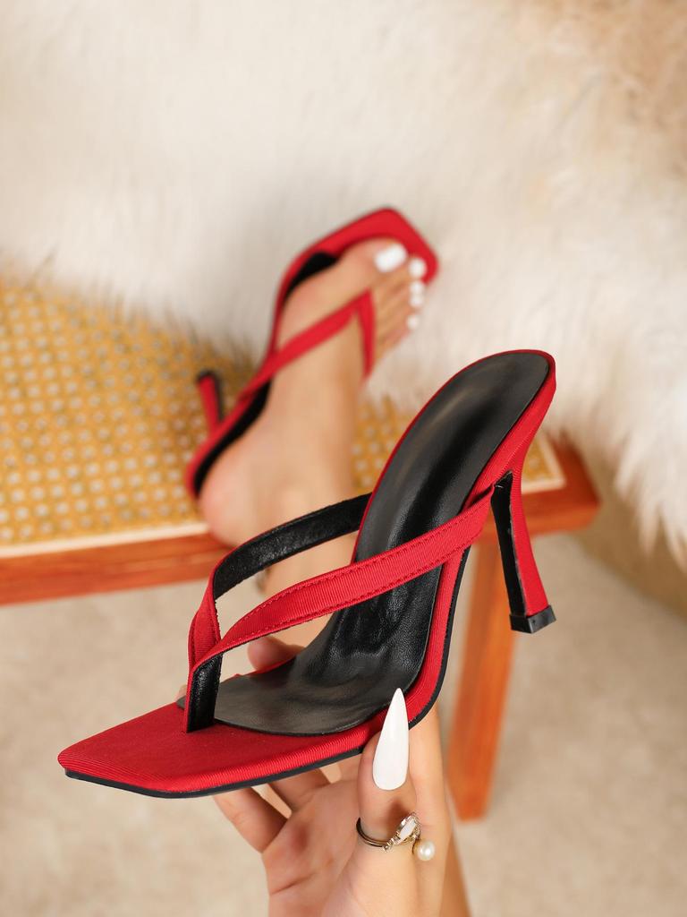 2025 European & American Style High-Heeled Flip-Flops for Outdoor Summer Wear